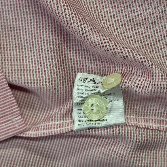 Lacoste Shirt Men 42 Large Red Micro Check Button Down Long Sleeve France Preppy - Picture 12 of 13